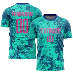 Pink-Royal Jersey Custom Teal Uniform Sublimation Soccer