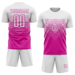 Soccer White Custom Deep Jersey Pink Sublimation Uniform