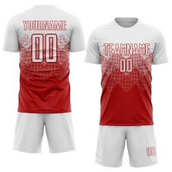 White Red Jersey Uniform Custom Soccer Sublimation