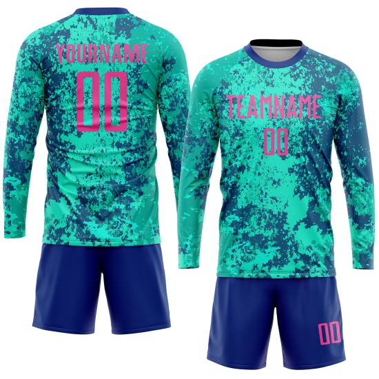 Pink-Royal Jersey Custom Teal Uniform Sublimation Soccer