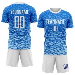 White Soccer Uniform Sublimation Royal Custom Jersey