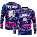 Figure Sublimation Uniform Soccer Custom White-Pink Jersey