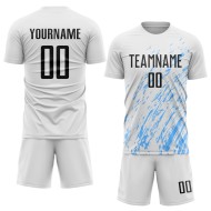 Blue Soccer Jersey Sublimation Custom White Black-Light Uniform