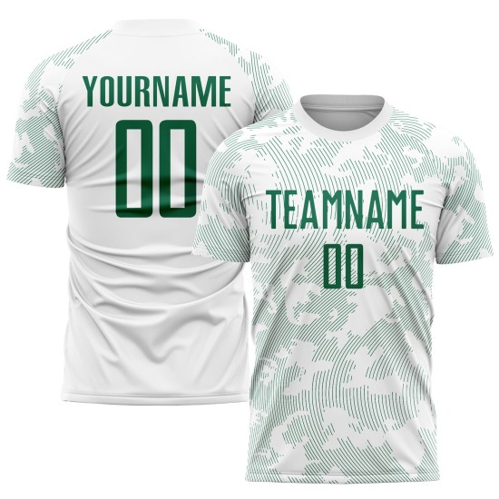 Jersey Uniform Soccer Custom Sublimation Kelly Green White