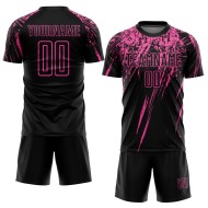 Custom Jersey Uniform Soccer Sublimation Black Pink