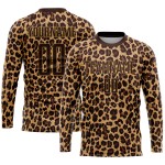 Gold Leopard Soccer Uniform Brown Brown-Old Jersey Sublimation Custom Gold Leopard Soccer Uniform Brown Brown-Old Jersey Sublimation Custom