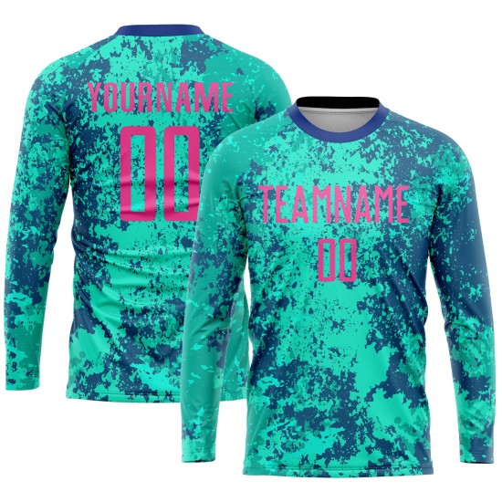Pink-Royal Jersey Custom Teal Uniform Sublimation Soccer