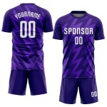 Purple Custom Uniform White Jersey Soccer Sublimation
