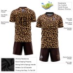 Gold Leopard Soccer Uniform Brown Brown-Old Jersey Sublimation Custom Gold Leopard Soccer Uniform Brown Brown-Old Jersey Sublimation Custom