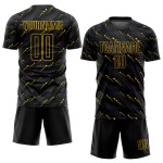 Uniform Jersey Black-Gold Custom Sublimation Soccer Black