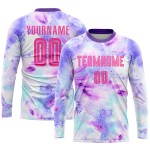 Sublimation Uniform Custom Jersey Tie Soccer Pink-Purple Dye