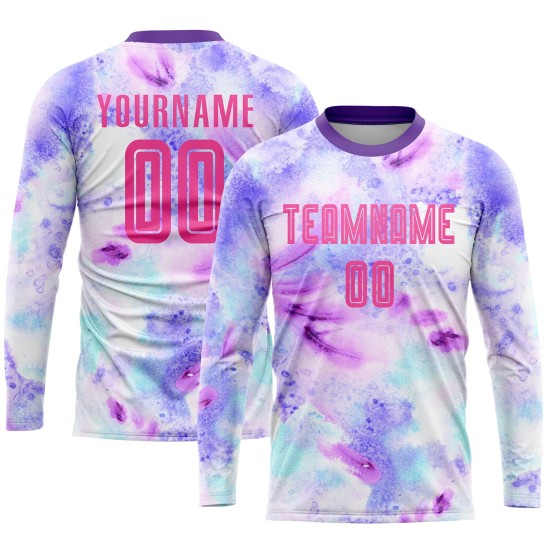 Sublimation Uniform Custom Jersey Tie Soccer Pink-Purple Dye