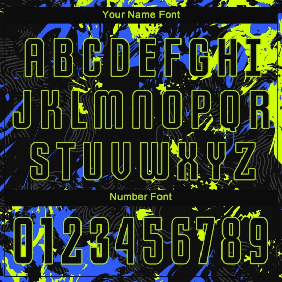 Black Jersey Green-Royal Soccer Neon Uniform Sublimation Custom Black