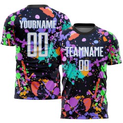 Soccer White-Light Pattern Uniform Jersey Sublimation Graffiti Custom Blue