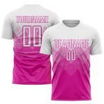 Soccer White Custom Deep Jersey Pink Sublimation Uniform