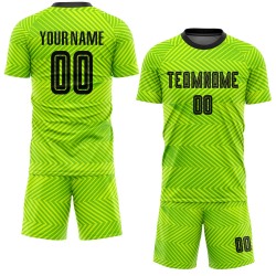 Soccer Black Jersey Neon Uniform Sublimation Custom Green