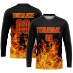 Custom Jersey Sublimation Soccer Uniform Flame Red-Gold Black
