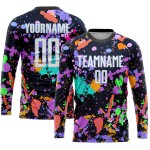 Soccer White-Light Pattern Uniform Jersey Sublimation Graffiti Custom Blue