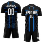 White-Light Black Uniform Jersey Blue Sublimation Custom Soccer