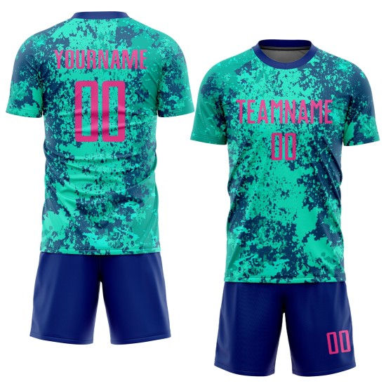 Pink-Royal Jersey Custom Teal Uniform Sublimation Soccer