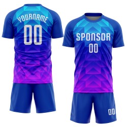 Jersey White Pink Light Royal Soccer Uniform Blue-Hot Sublimation Custom
