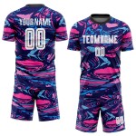 Figure Sublimation Uniform Soccer Custom White-Pink Jersey