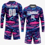 Figure Sublimation Uniform Soccer Custom White-Pink Jersey