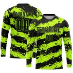 Jersey Green Neon Soccer Custom Uniform Black Sublimation
