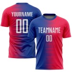 Red Sublimation Custom Uniform Jersey Soccer White-Royal