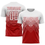 White Red Jersey Uniform Custom Soccer Sublimation