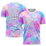 Dye Blue Soccer Tie Sublimation White-Light Uniform Custom Jersey