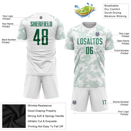 Jersey Uniform Soccer Custom Sublimation Kelly Green White