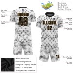 Jersey Uniform Soccer Sublimation Custom Black-Old White Gold