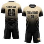 Black Jersey Custom Uniform Fade Fashion Soccer Cream Sublimation