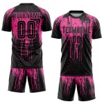 Pink Black Sublimation Custom Soccer Uniform Jersey