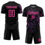 Custom Pink-Light Sublimation Black Jersey Blue Uniform Soccer