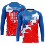 Sublimation Red-White Uniform Soccer Custom Jersey Royal