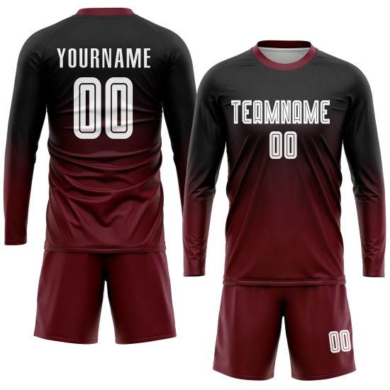 Fade Uniform Sublimation White-Crimson Jersey Black Custom Fashion Soccer