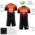 Jersey Orange Uniform Fade Sublimation Custom Fashion Soccer White-Black