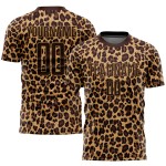 Gold Leopard Soccer Uniform Brown Brown-Old Jersey Sublimation Custom Gold Leopard Soccer Uniform Brown Brown-Old Jersey Sublimation Custom