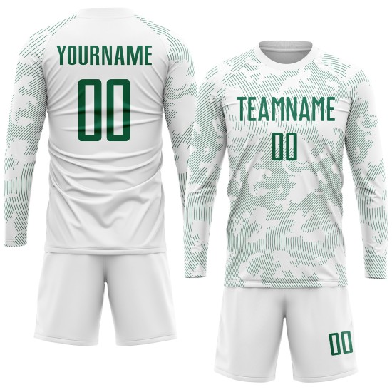 Jersey Uniform Soccer Custom Sublimation Kelly Green White