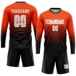 Jersey Orange Uniform Fade Sublimation Custom Fashion Soccer White-Black
