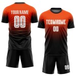 Jersey Orange Uniform Fade Sublimation Custom Fashion Soccer White-Black