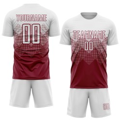 White Sublimation Custom Jersey Crimson Uniform Soccer