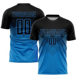 Jersey Sublimation Soccer Custom Uniform Black Blue