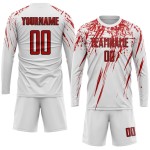 White Red-Black Jersey Uniform Sublimation Soccer Custom