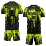 Jersey Sublimation Neon Green Uniform Custom Black Soccer
