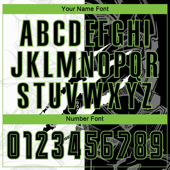 Uniform Sublimation Jersey Pattern Soccer Green Custom Black-Neon Graffiti Scratch