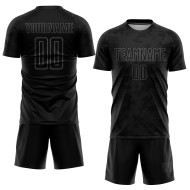 Black Soccer Gray Jersey Sublimation Custom Uniform
