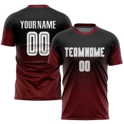Fade Uniform Sublimation White-Crimson Jersey Black Custom Fashion Soccer